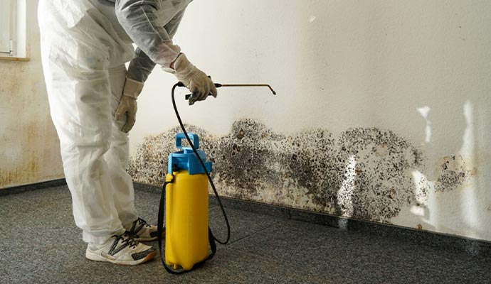 Professionals remove black mold.