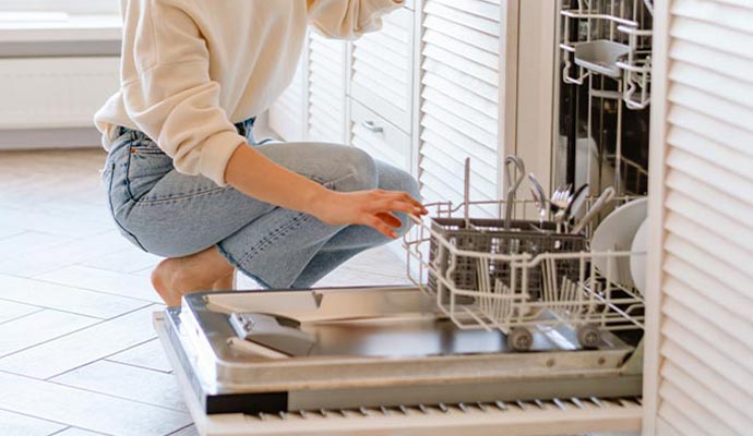 cleaning dishwasher overflow
