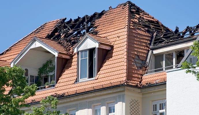 residential home structural fire damage
