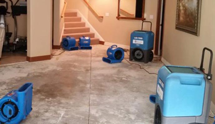 residential water damage restoration by equipment