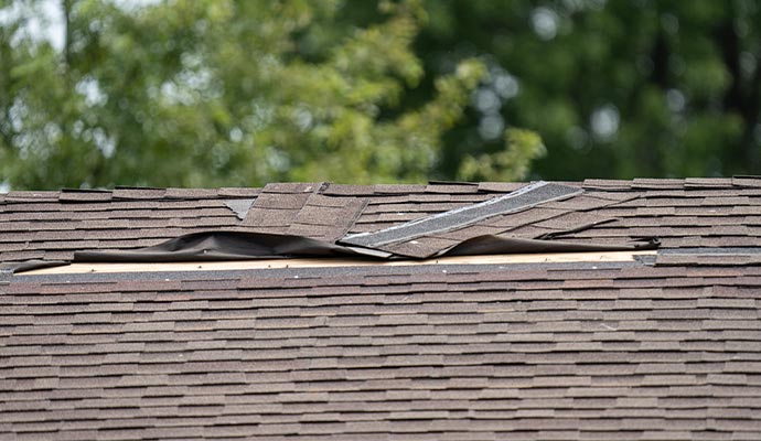 storm damaged roof