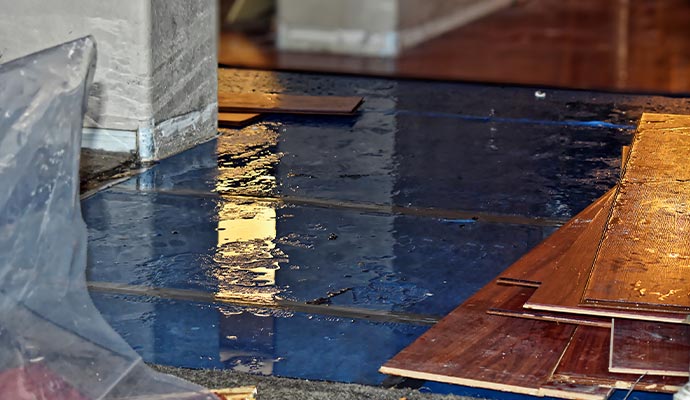 Floor water damage