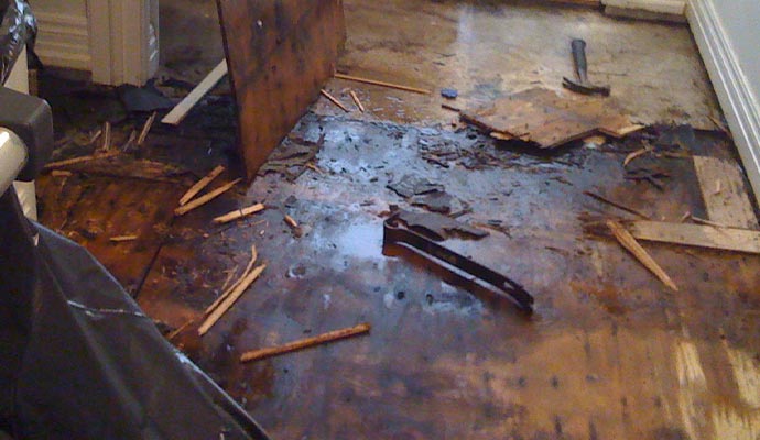 Wooden floor water damage